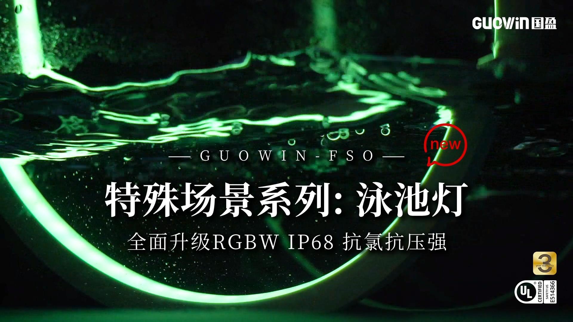 全面升级多种幻彩调控模式 | GUOWIN FSO IP68 水下泳池灯